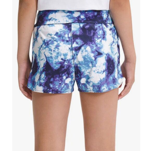 The North Face Girls Medium Printed Activewear Knit Class V Shorts Blue & Purple - Picture 3 of 11